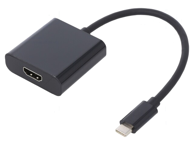 Adapter; USB 3.1; HDMI-contrastekker,USB-C-stekker; 0,23m; zwart Adapter; USB 3.1; HDMI-contrastekker,USB-C-stekker; 0,23m; zwart